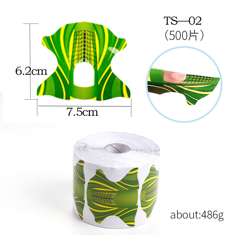 500 PCS French Nail Forms Acrylic Nail Extension Stencil Manicure Adhesive Stickers Nail Art Builder Forms (NF01)