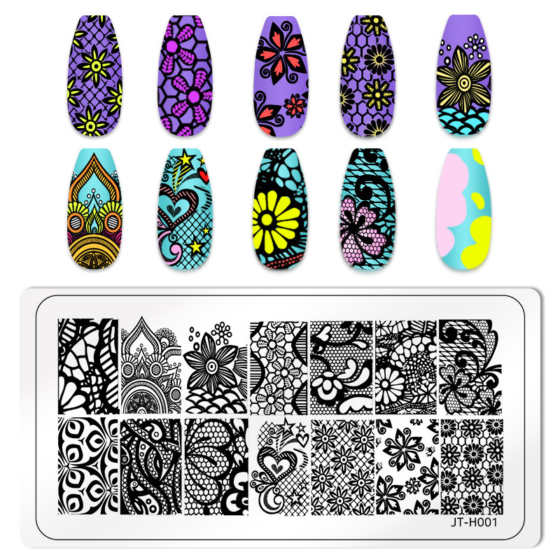 2024 Nail Art Image Templates Stainless Steel Nail Stencils (SNA03)