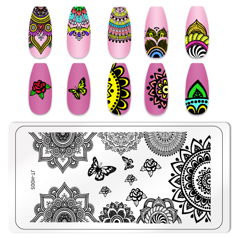 2024 Nail Art Image Templates Stainless Steel Nail Stencils (SNA03)