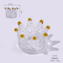 Crystal Glass Nail Dappen Dish Cup Nail Brush Crown Holder Acrylic Liquid Powder Containers (C21)