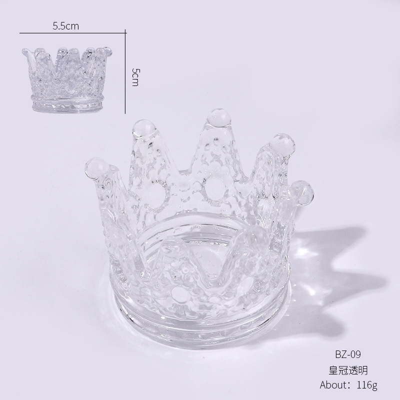 Crystal Glass Nail Dappen Dish Cup Nail Brush Crown Holder Acrylic Liquid Powder Containers (C21)