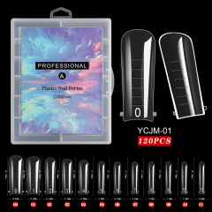 Reusable Plastic Nail Forms 120 Pcs Extension Nail Tips For Poly Gel (NT60)