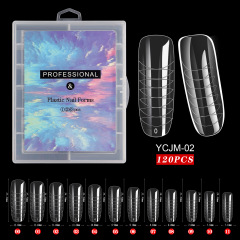 Reusable Plastic Nail Forms 120 Pcs Extension Nail Tips For Poly Gel (NT60)