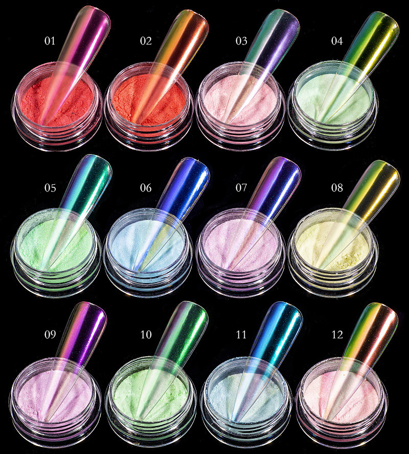 Aurora Chrome Nail Powder High Glossy Pigment Mirror Effect Nail Glitter (PMN-15)