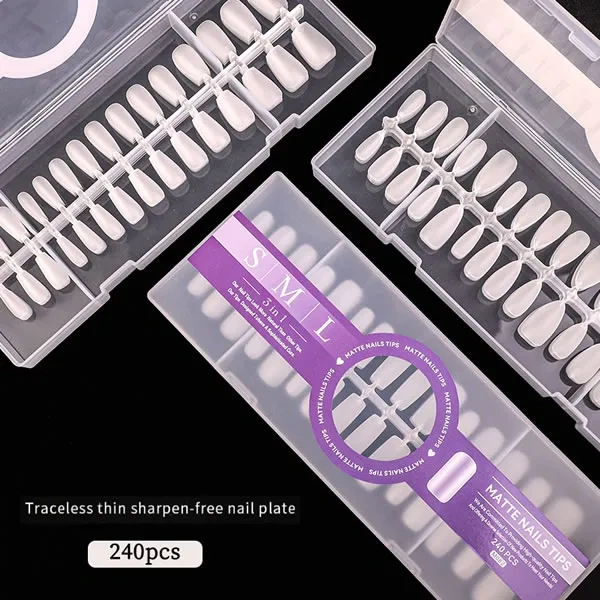 Fake Press On Nail Tips For Extension Matte Soft Nail Tips Fingernails (NTS-117)