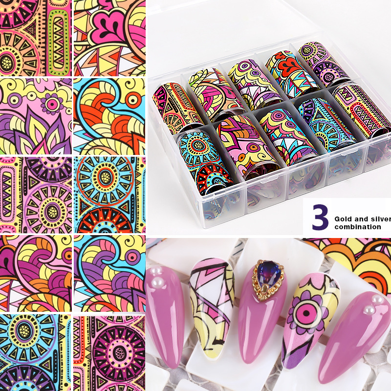 2024 Nail Art Transfer Foil Set Wholesale Nail Wraps Slides DIY Nail Accessories (NPP39)