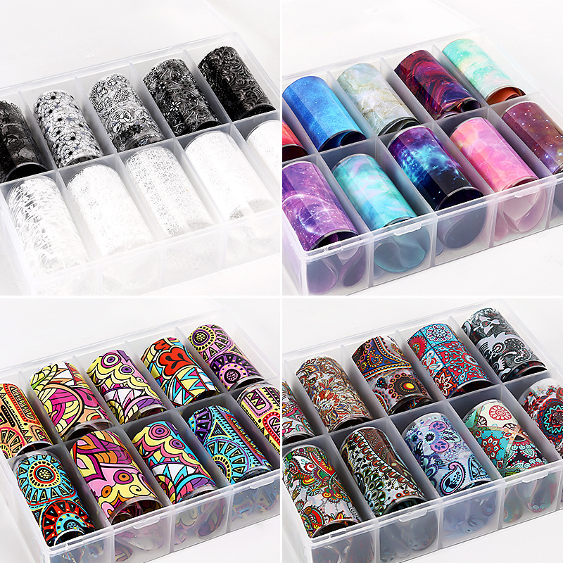 2024 Nail Art Transfer Foil Set Wholesale Nail Wraps Slides DIY Nail Accessories (NPP39)