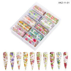 DIY Nail Art Transfer Foil Sets Flower Sky Star Styles Fingernail Transfer Slides (XKZ-11)