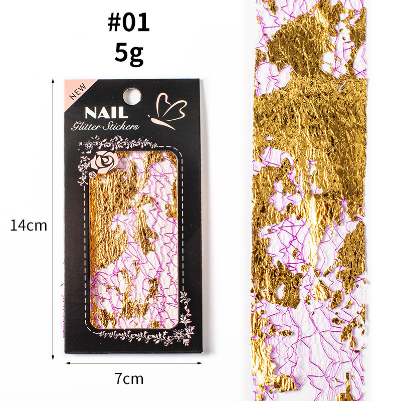 3D Mesh Gold Silver Net Line Tapes Nail Transfer Foils Stickers (XKZ-21)