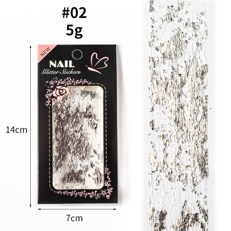 3D Mesh Gold Silver Net Line Tapes Nail Transfer Foils Stickers (XKZ-21)