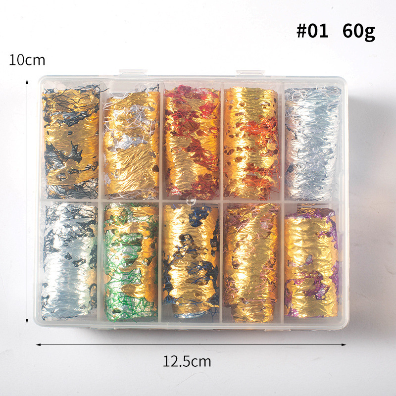 3D Mesh Gold Silver Net Line Tapes Nail Transfer Foils Stickers (XKZ-21)