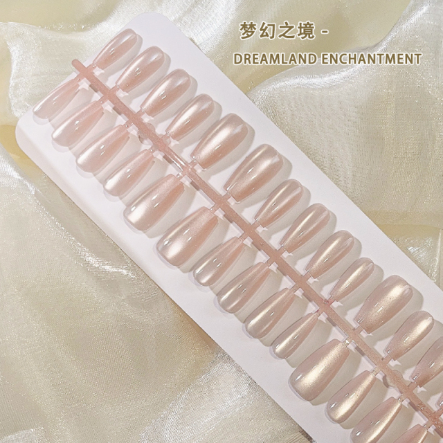 2024 High Quality Wholesale Cat Eye Shining Fake Nails Press On Nail 30 pcs (PNT-193)