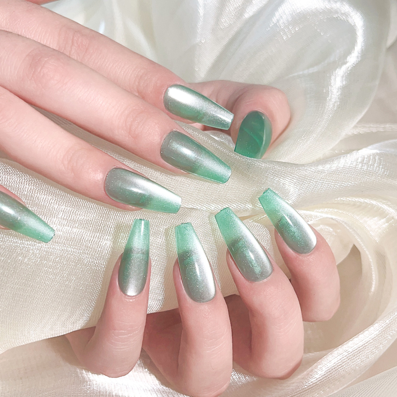 2024 High Quality Wholesale Cat Eye Shining Fake Nails Press On Nail 30 pcs (PNT-193)