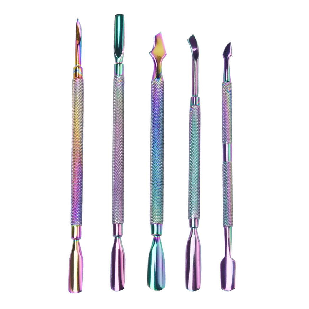 Stainless Steel Dual-ended Nail Cuticle Pushers Dead Skin Remover Rod