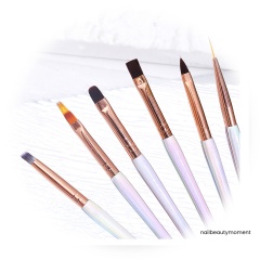 Professional Gel Nail Brush 6 Pcs Manicure Brush Kits Drawing Painting Brushes (B002)