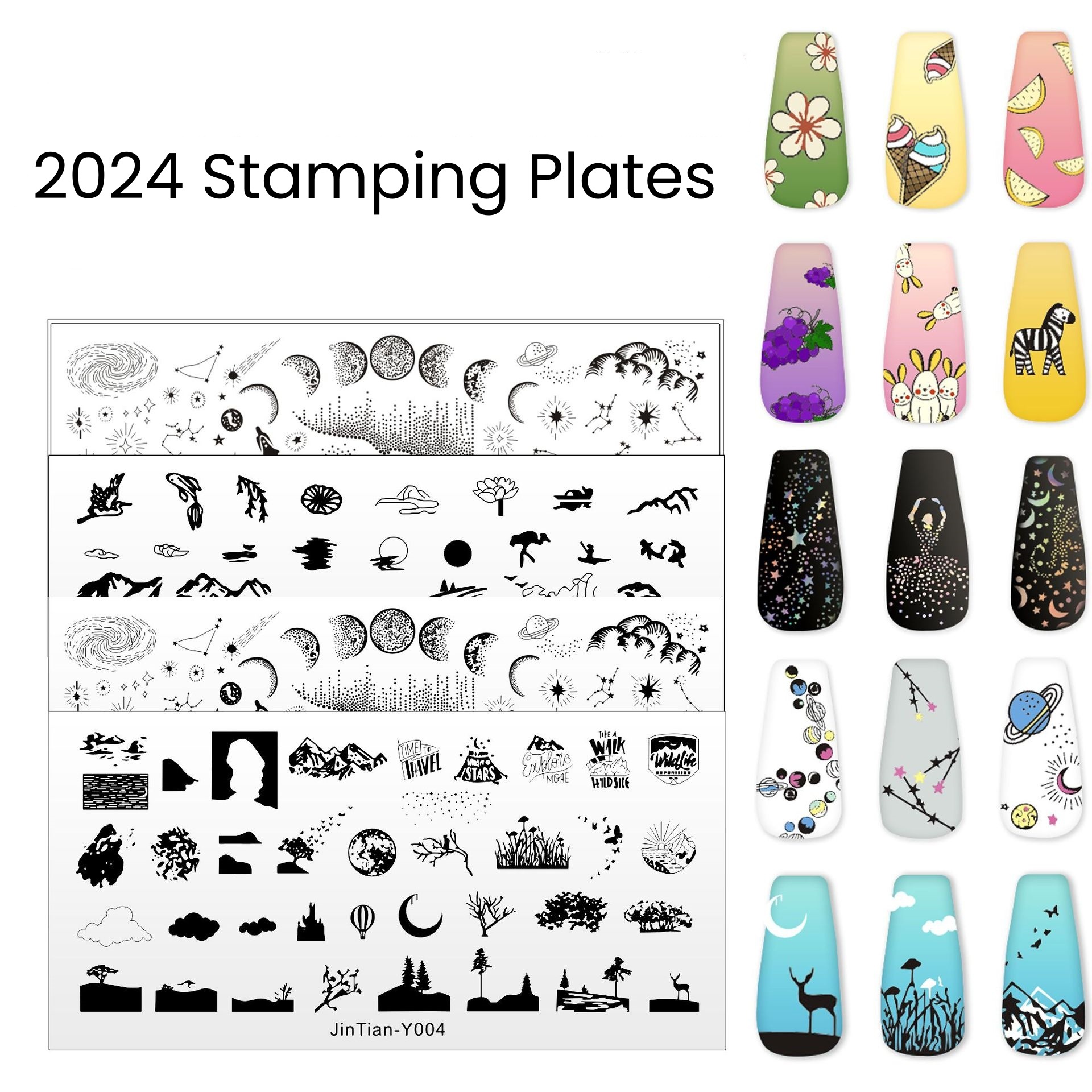 Wholesale DIY Nail Stamping Plates Animals Fruits Sun Moon Star Light Nails Art (SNA06)