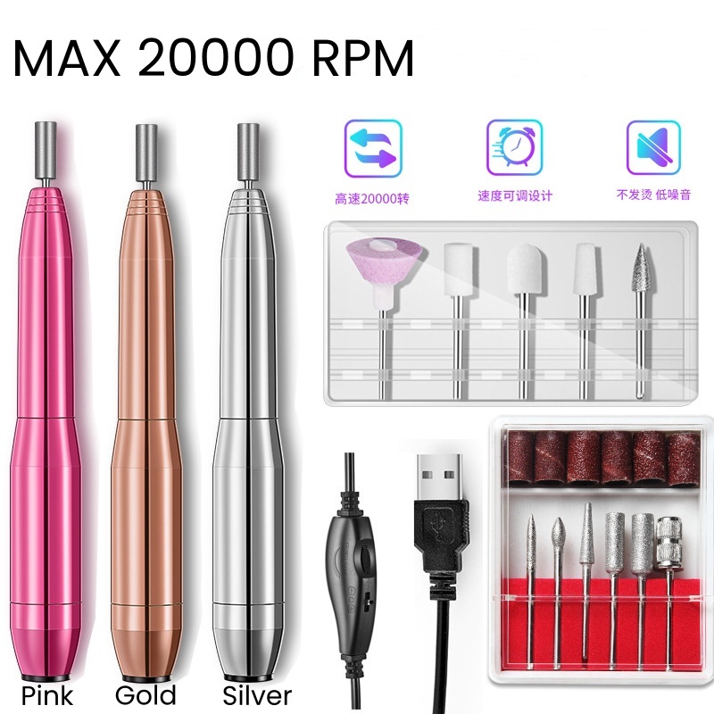 20000 RPM Electric Nail Drill Set Nail Gel Polish Remover Tools Nail Equipment (ED02)