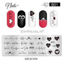2024 Nail Art Stamping Plates Image Templates DIY Smile Heart Shapes French Nail Stencils (SNA05)