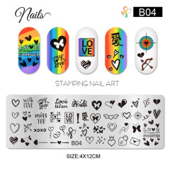 2024 Nail Art Stamping Plates Image Templates DIY Smile Heart Shapes French Nail Stencils (SNA05)