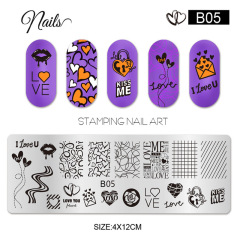 2024 Nail Art Stamping Plates Image Templates DIY Smile Heart Shapes French Nail Stencils (SNA05)