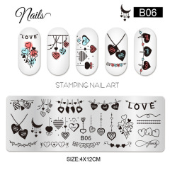 2024 Nail Art Stamping Plates Image Templates DIY Smile Heart Shapes French Nail Stencils (SNA05)