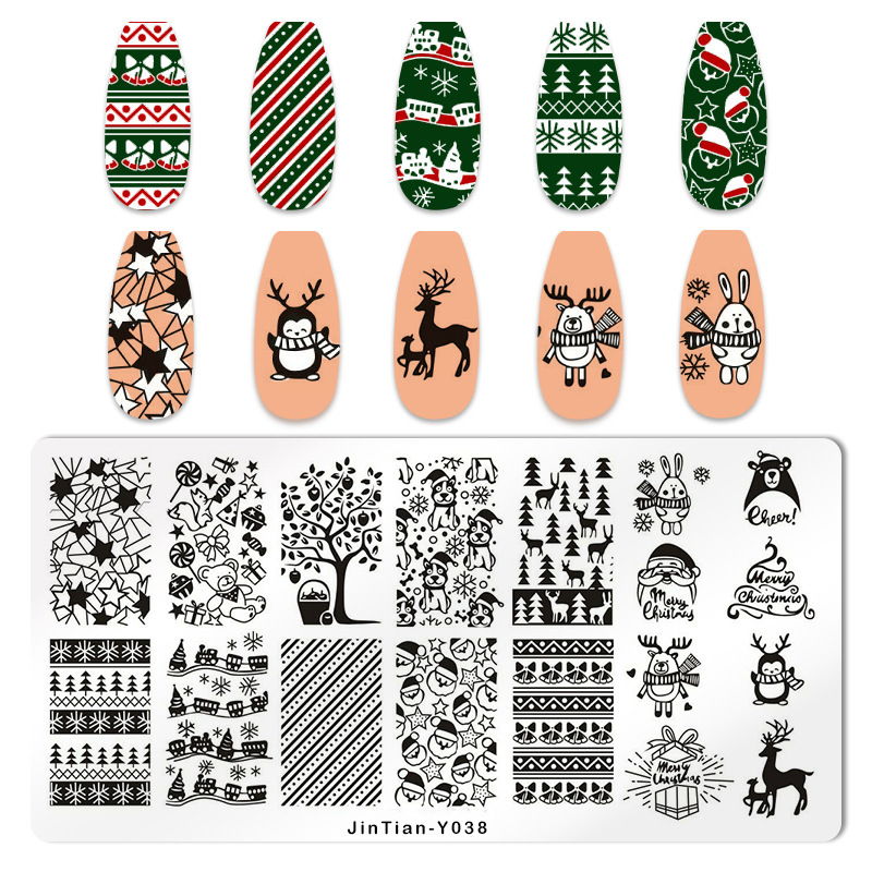 Nail Art Stamping Plates  Fireworks Waves Christmas Snow Flakes Stencils (SNA07)