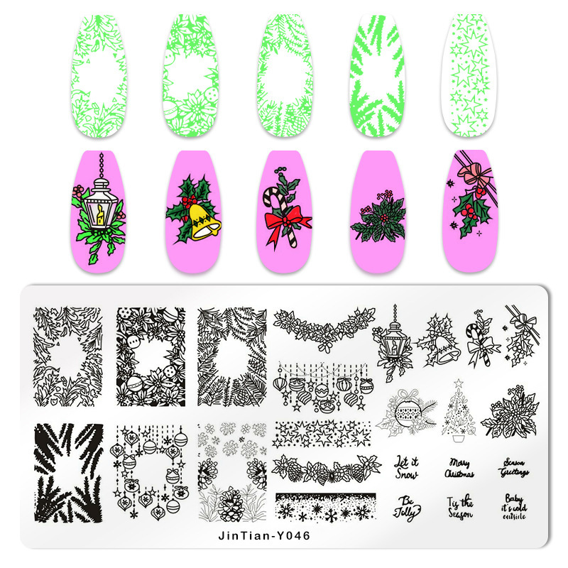 Nail Art Stamping Plates  Fireworks Waves Christmas Snow Flakes Stencils (SNA07)