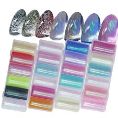 Aurora Fish Scale Pattern Nail Art Stickers 6 Grids DIY Nail Art Accessories (NS01)
