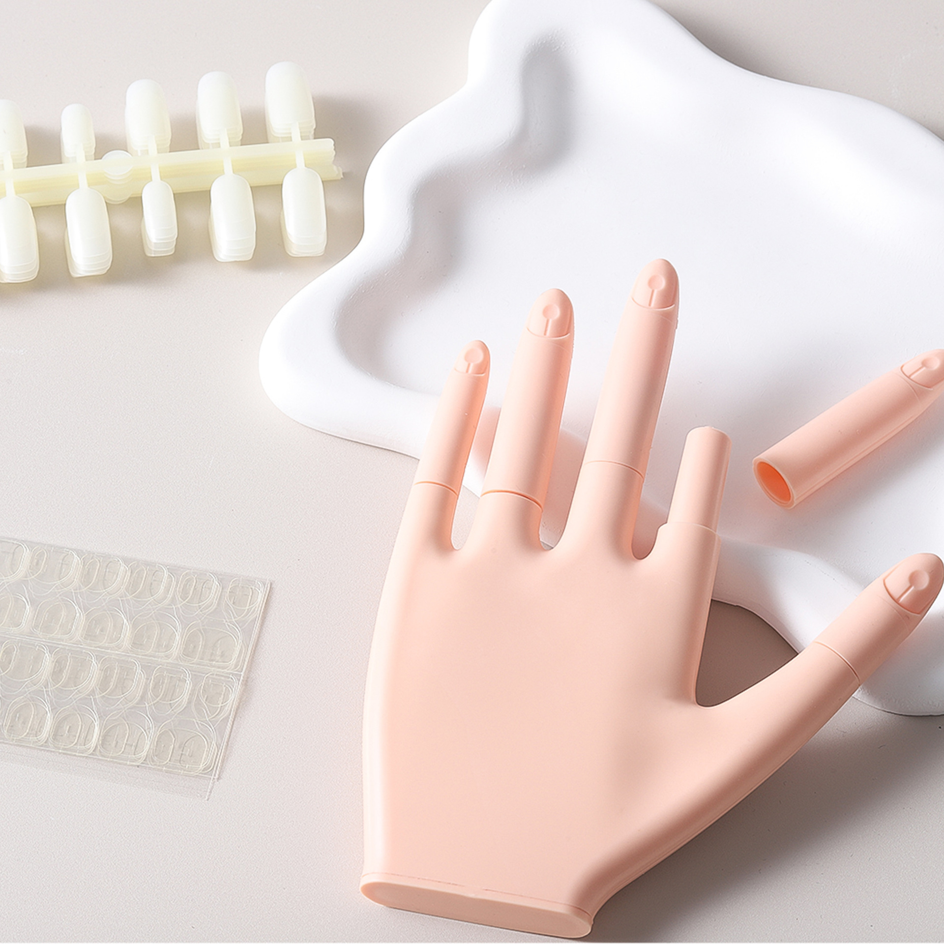 2024 Latest Nail Training Hands Silicone Detachable Fake Fingers Practice Hand (H01)