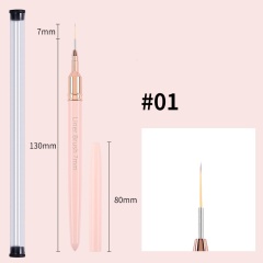 2024 Pink Color Nail Art Liner Metal Handle Nail Brushes DIY Manicure Tools(B008)