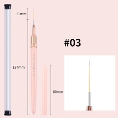 2024 Pink Color Nail Art Liner Metal Handle Nail Brushes DIY Manicure Tools(B008)
