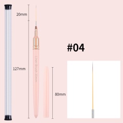 2024 Pink Color Nail Art Liner Metal Handle Nail Brushes DIY Manicure Tools(B008)