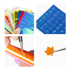 DIY Nail Art Laser Illumination Stickers Snowflake Maple Leaf 16 Colors Per Bag (NPP40)