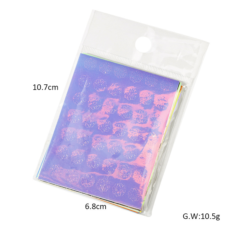 DIY Nail Art Laser Illumination Stickers Snowflake Maple Leaf 16 Colors Per Bag (NPP40)