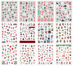 Christmas Nail Art Stickers Santa Snowflakes Butterfly Decals (NPP41)