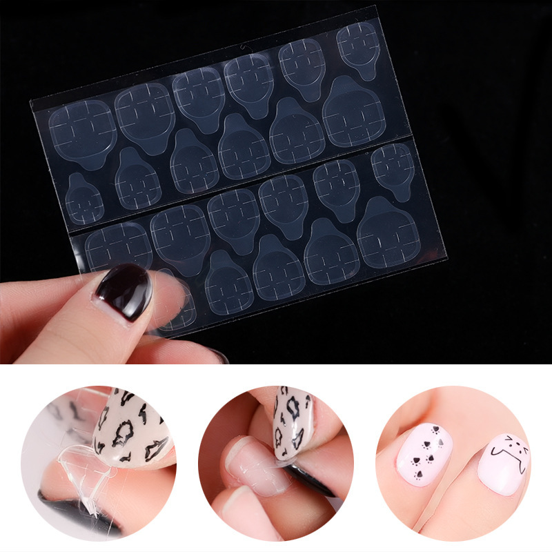 24 PCS Double Sided Jelly Sticker Glue Press On Nail Adhesive Tapes (NS02)