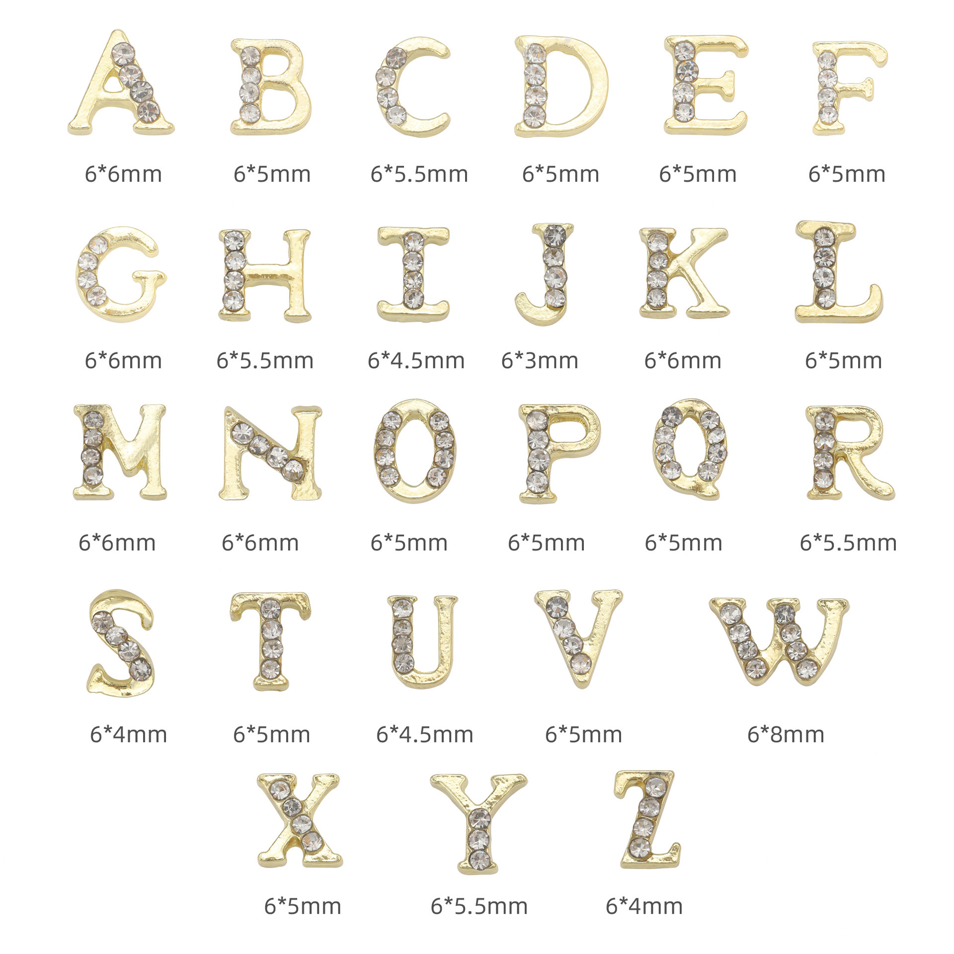 Nail Art Alloy Decoration Alphabets 26 Letters Accessories (D30)