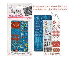 Latest Wholesale Christmas Nail Art Stamping Plates Snowflakes Santa Image Stencil Nail Templates (SNA08)