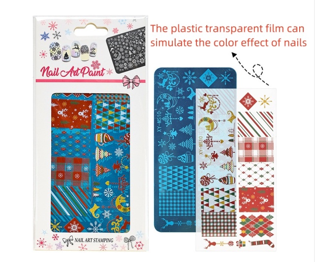 Latest Wholesale Christmas Nail Art Stamping Plates Snowflakes Santa Image Stencil Nail Templates (SNA08)