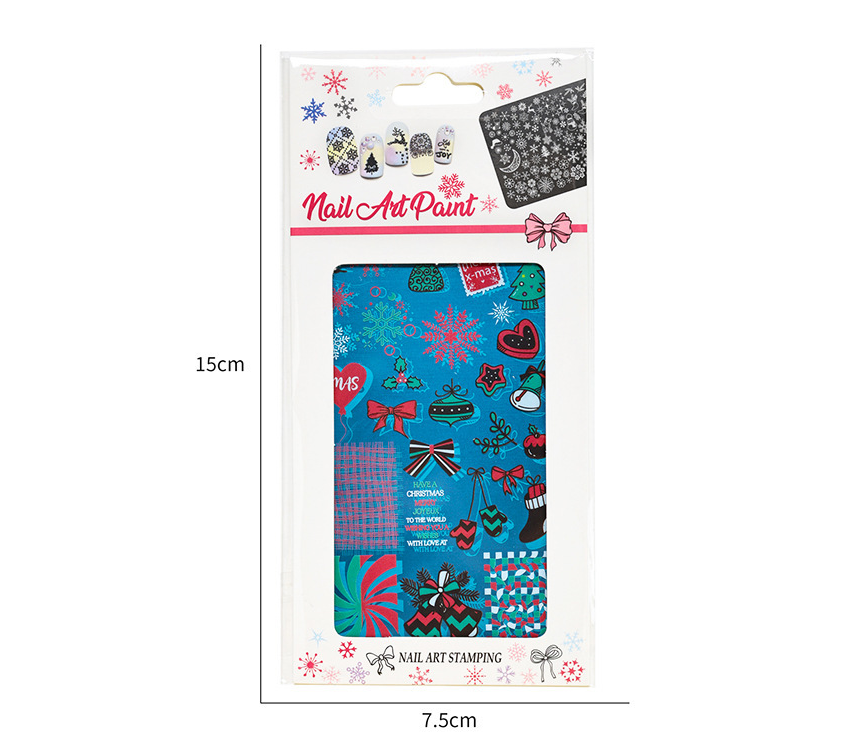 Latest Wholesale Christmas Nail Art Stamping Plates Snowflakes Santa Image Stencil Nail Templates (SNA08)