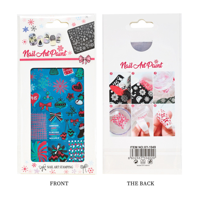 Latest Wholesale Christmas Nail Art Stamping Plates Snowflakes Santa Image Stencil Nail Templates (SNA08)