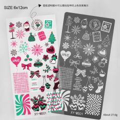 Latest Wholesale Christmas Nail Art Stamping Plates Snowflakes Santa Image Stencil Nail Templates (SNA08)