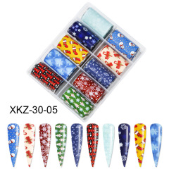 Nail Art Transfer Foil Set Christmas Snowflakes Santa Halloween Series Nail Foils (XKZ-30)