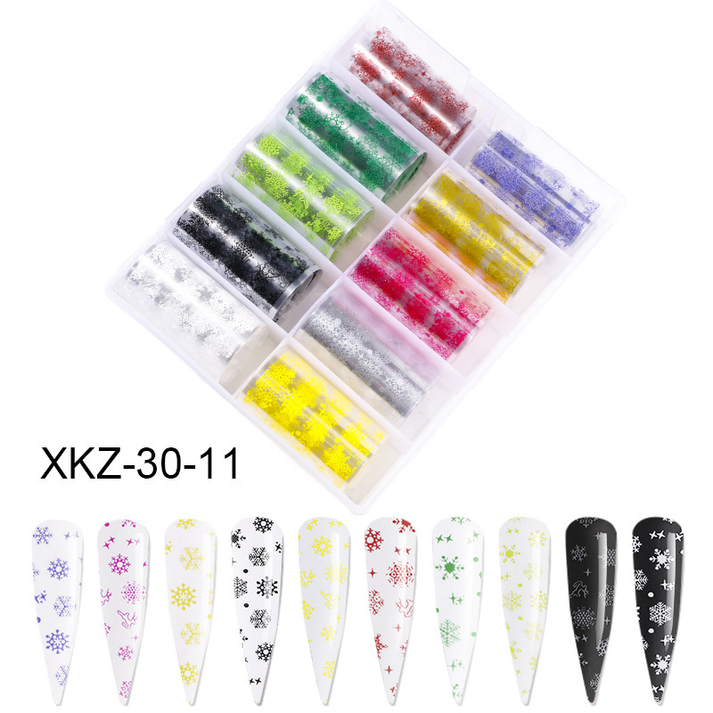 Nail Art Transfer Foil Set Christmas Snowflakes Santa Halloween Series Nail Foils (XKZ-30)