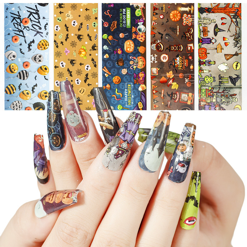 Nail Art Transfer Foil Set Christmas Snowflakes Santa Halloween Series Nail Foils (XKZ-30)