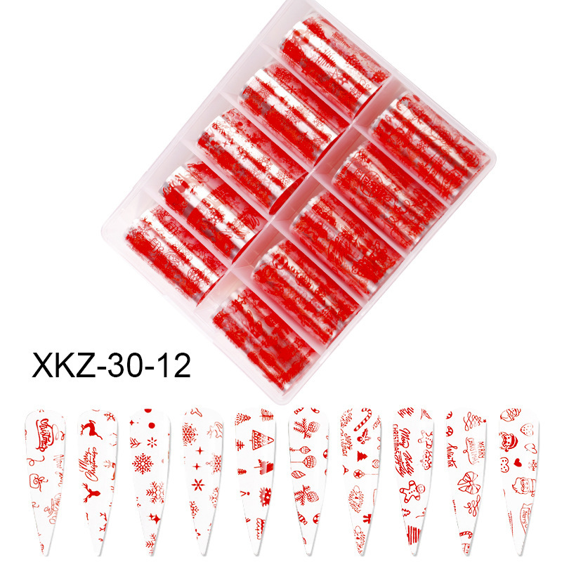 Nail Art Transfer Foil Set Christmas Snowflakes Santa Halloween Series Nail Foils (XKZ-30)