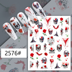 Halloween Nail Art Stickers Spider Web Skull Pumpkin Ghost Cute Cartoon Series Manicure Decoration (NPP42)