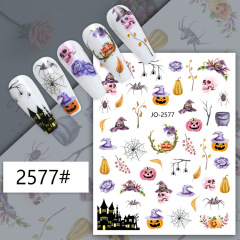 Halloween Nail Art Stickers Spider Web Skull Pumpkin Ghost Cute Cartoon Series Manicure Decoration (NPP42)
