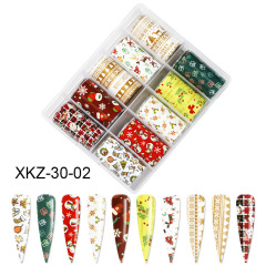 Nail Art Transfer Foil Set Christmas Snowflakes Santa Halloween Series Nail Foils (XKZ-30)