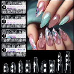 3D Diamond Shape Fake Nails Press On Nails Tips Reusable Nail Extension 120/140 pcs (NT37)